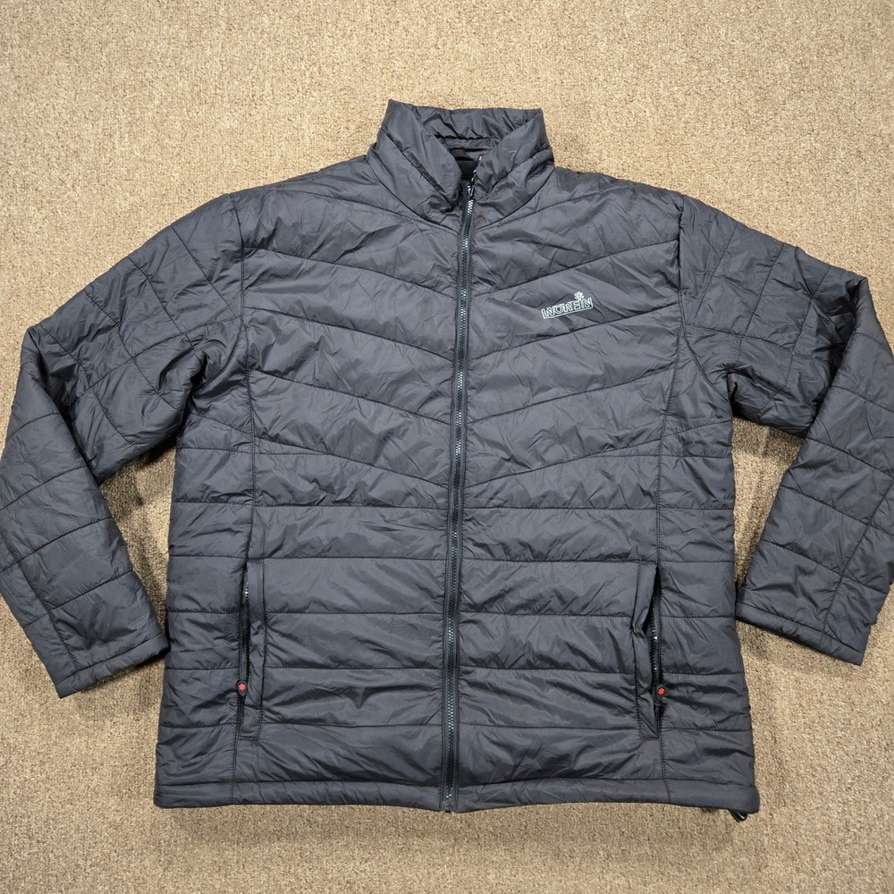 Norfin Extreme 5 Jacket Mens XL Black Quilted Puffer Fleece Lined Full Zip